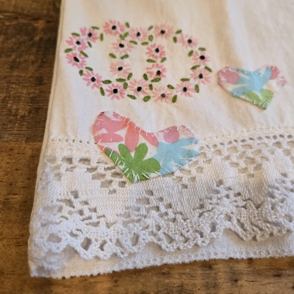 Vtg Upcycled Textile Crop Top Girls M Embroidered Dont Throw It Out